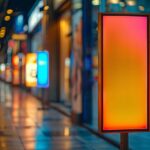 Enseigne lumineuse sur façade de magasin moderne