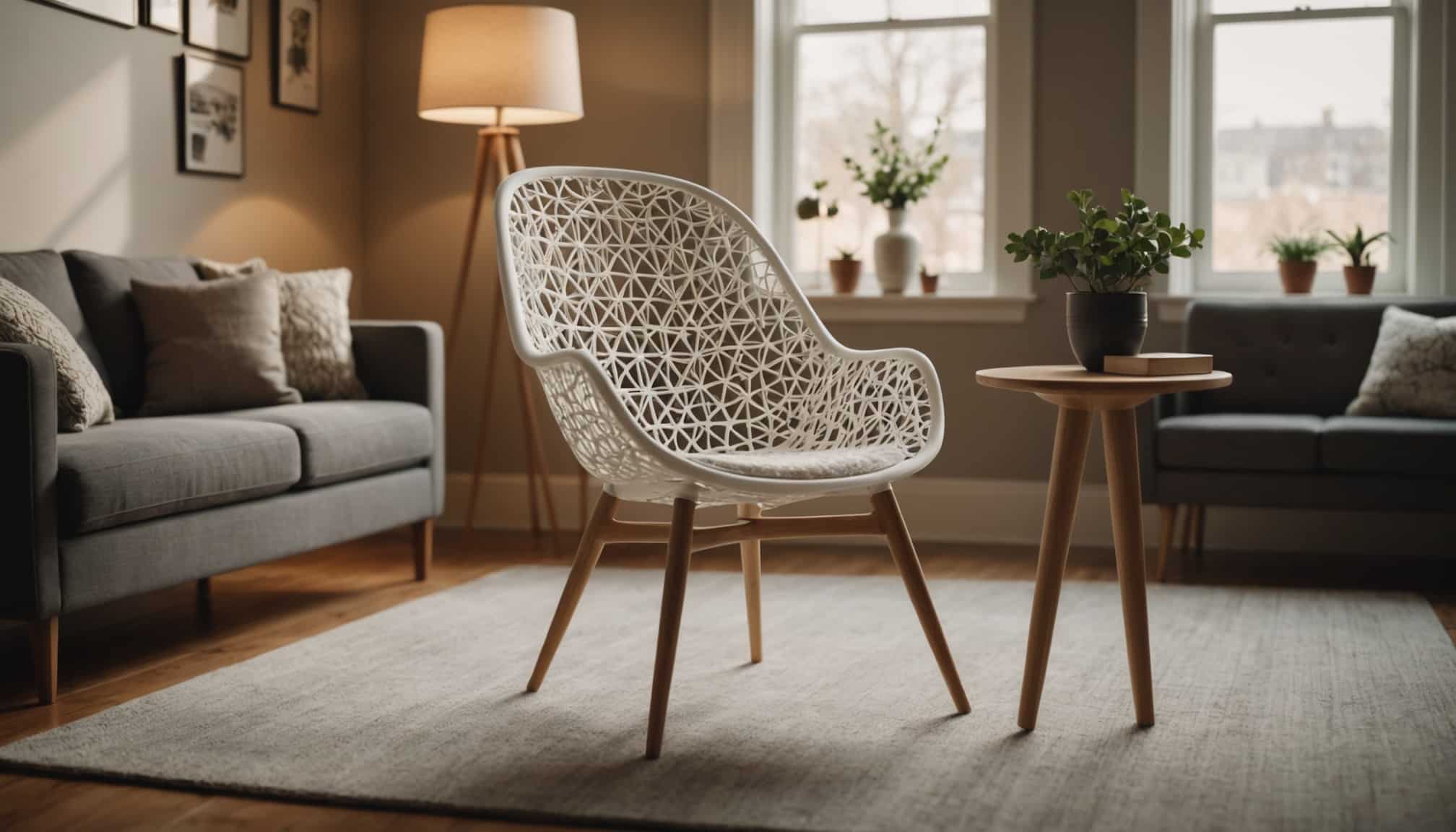 Mobilier moderne conçu avec technologie d'impression 3D  
Créations uniques de meubles grâce à l'impression 3D