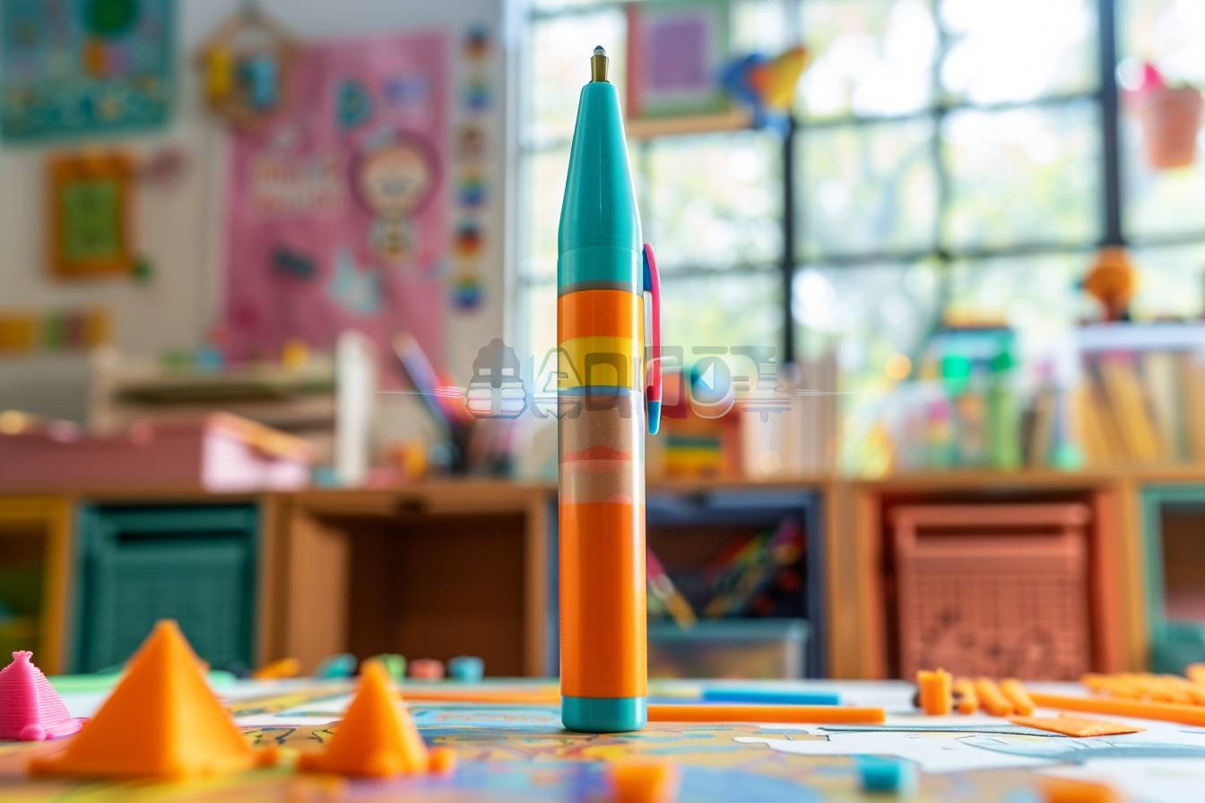 stylo 3D coloré entre les mains d'un enfant curieux  
enfant créant des formes avec un stylo 3D innovant