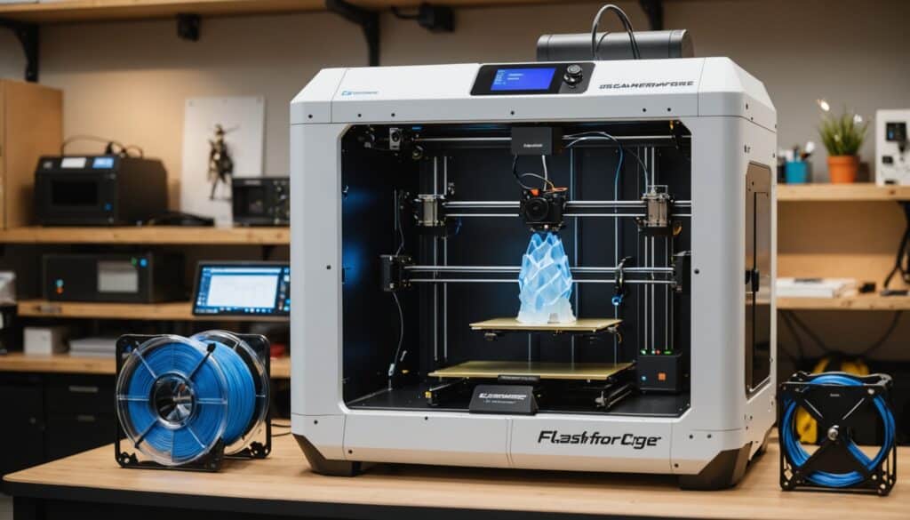 Imprimante 3D Flashforge Dreamer en fonctionnement